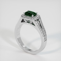 0.99 Ct. Green Sapphire Ring, 14K White Gold 2