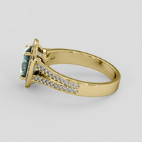 2.25 Ct. Bluish Green Sapphire Ring, 10K Yellow Gold 4