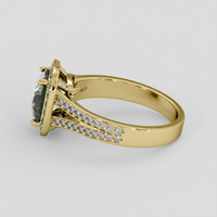 3.01 Ct. Greenish Blue Sapphire Ring, 10K Yellow Gold 4