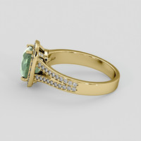 2.89 Ct. Bluish Green Sapphire Ring, 10K Yellow Gold 4