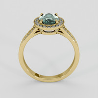 2.25 Ct. Bluish Green Sapphire Ring, 14K Yellow Gold 3