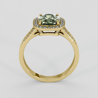 3.01 Ct. Greenish Blue Sapphire Ring, 14K Yellow Gold 3