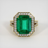 4.98 Ct. Emerald Ring, 18K Yellow Gold 1