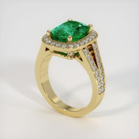 2.96 Ct. Emerald Ring, 18K Yellow Gold 2