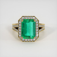 3.25 Ct. Emerald Ring, 18K Yellow Gold 1