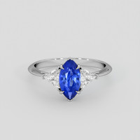 2.07 Ct. Blue Sapphire Ring, Platinum 950 1