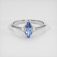 0.62 Ct. Blue Sapphire Ring, 10K White Gold 1