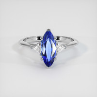 1.96 Ct. Blue Sapphire Ring, 18K White Gold 1
