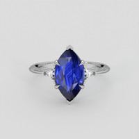 3.23 Ct. Blue Sapphire Ring, 18K White Gold 1