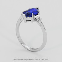 3.23 Ct. Blue Sapphire Ring, 18K White Gold 2