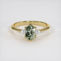 1.20 Ct. Green Sapphire Ring, 14K Yellow Gold 1
