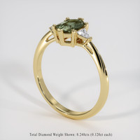 1.20 Ct. Green Sapphire Ring, 18K Yellow Gold 2