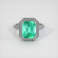 4.55 Ct. Emerald Ring, 18K White Gold 1