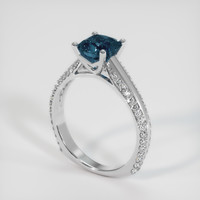 1.69 Ct. Greenish Blue Sapphire Ring, Platinum 950 2