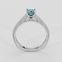 0.72 Ct. Greenish Blue Sapphire Ring, Platinum 950 3