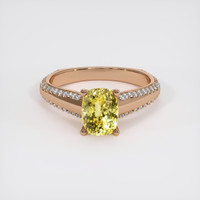 2.57 Ct. Yellow Sapphire Ring, 14K Rose Gold 1