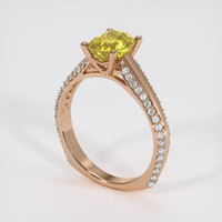 2.57 Ct. Yellow Sapphire Ring, 14K Rose Gold 2