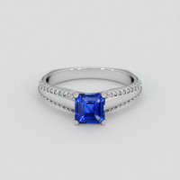 1.07 Ct. Blue Sapphire Ring, 14K White Gold 1