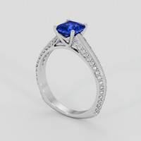 1.07 Ct. Blue Sapphire Ring, 14K White Gold 2