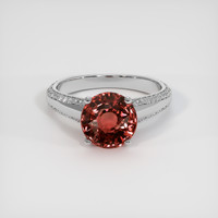 3.03 Ct. Padparadscha Sapphire Ring, 14K White Gold 1