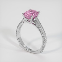 2.65 Ct. Pink Sapphire Ring, 14K White Gold 2