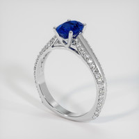 1.08 Ct. Blue Sapphire Ring, 14K White Gold 2