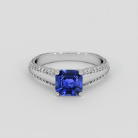 1.37 Ct. Blue Sapphire Ring, 14K White Gold 1