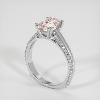 2.57 Ct. Peach Sapphire Ring, 14K White Gold 2