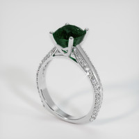3.31 Ct. Green Sapphire Ring, 14K White Gold 2