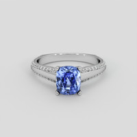 2.93 Ct. Blue Sapphire Ring, 18K White Gold 1
