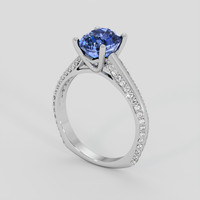 2.93 Ct. Blue Sapphire Ring, 18K White Gold 2