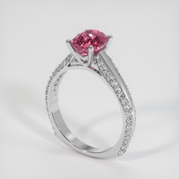 1.92 Ct. Pink Sapphire Ring, 18K White Gold 2
