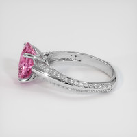 3.02 Ct. Pink Sapphire Ring, 18K White Gold 4