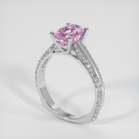 2.31 Ct. Pink Sapphire Ring, 18K White Gold 2