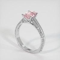 1.75 Ct. Pink Sapphire Ring, 18K White Gold 2
