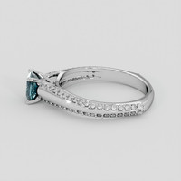 0.72 Ct. Greenish Blue Sapphire Ring, 18K White Gold 4