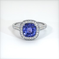 2.30 Ct. Blue Sapphire Ring, 10K White Gold 1