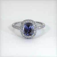 1.58 Ct. Blue Sapphire Ring, 10K White Gold 1