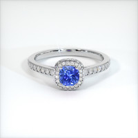 0.73 Ct. Blue Sapphire Ring, 10K White Gold 1