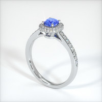 0.73 Ct. Blue Sapphire Ring, 10K White Gold 2