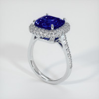 5.56 Ct. Blue Sapphire Ring, 14K White Gold 2