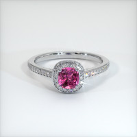 0.44 Ct. Sapphire Ring, 14K White Gold 1