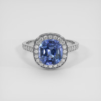 2.26 Ct. Blue Sapphire Ring, 14K White Gold 1