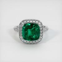 4.39 Ct. Emerald Ring, 18K White Gold 1