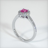 0.44 Ct. Sapphire Ring, 18K White Gold 2