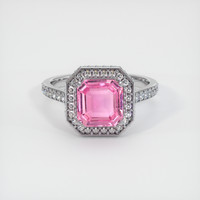 2.63 Ct. Pink Sapphire Ring, 18K White Gold 1