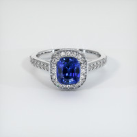 1.53 Ct. Blue Sapphire Ring, 18K White Gold 1
