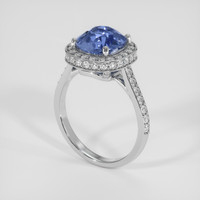 2.26 Ct. Blue Sapphire Ring, 18K White Gold 2