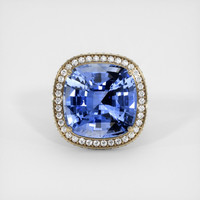 24.60 Ct. Blue Sapphire Ring, 14K Yellow Gold 1
