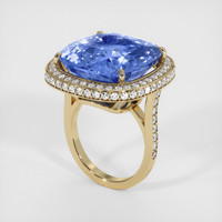 24.60 Ct. Blue Sapphire Ring, 14K Yellow Gold 2